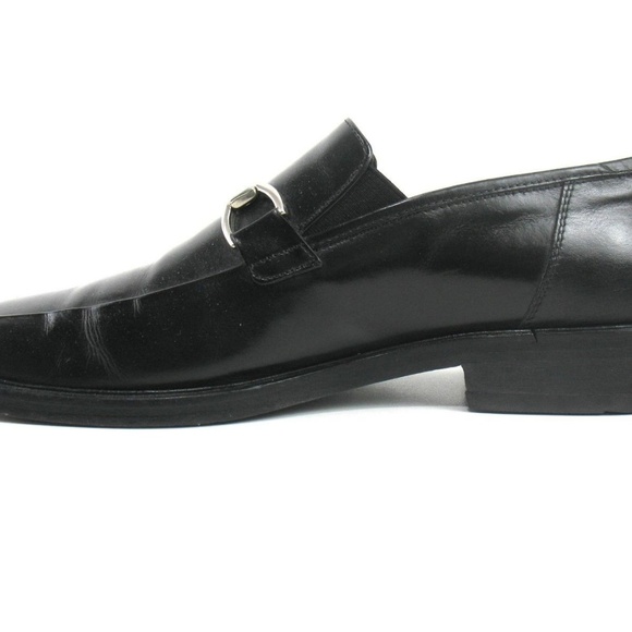 Johnston & Murphy Black Loafers with Silver Buckle size 9 - Picture 5 of 8